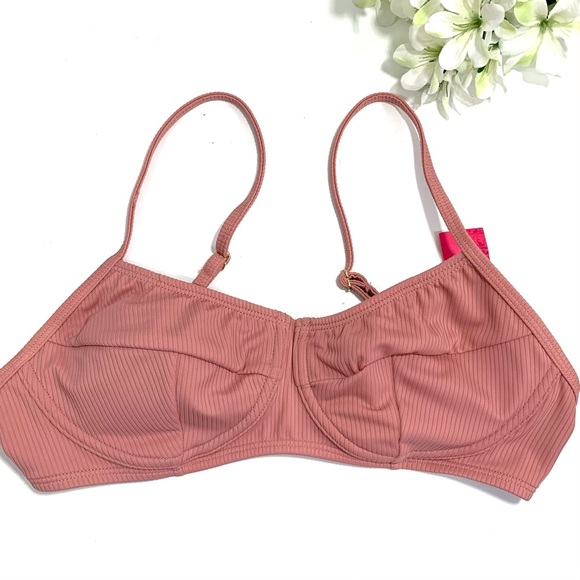 Xhilaration Mauve Ribbed Faux Underwire Bikini Top - Picture 6 of 12